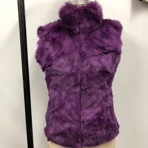 Purple rabbit fur sweater vest